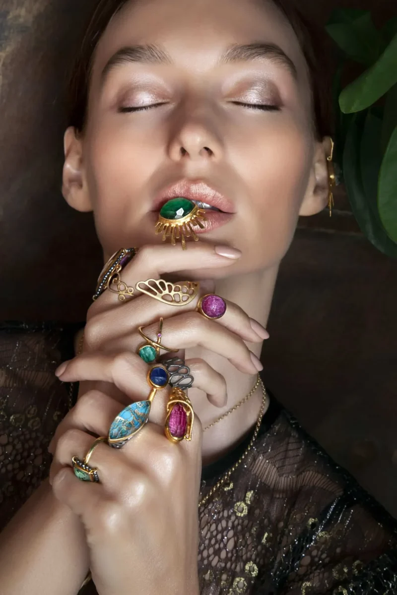 Handmade Jewellery | Jade gold plated silver earrings gallery 1