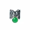 Handmade Jewellery | Jade adjustable black rhodium plated silver chevalier ring main