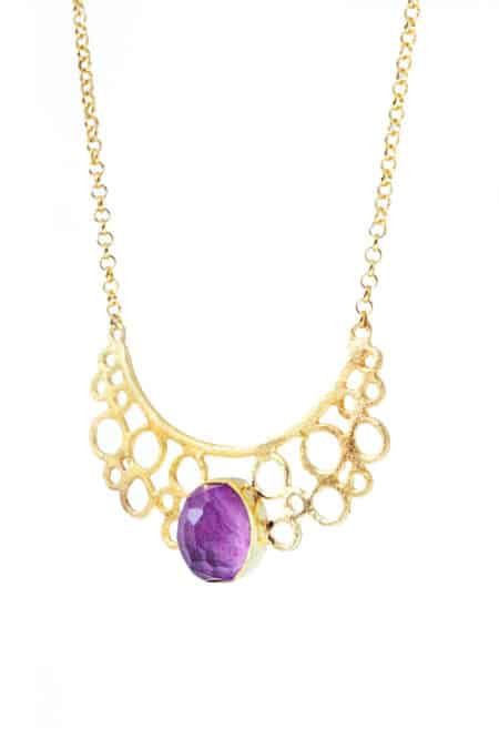 Ruby gold plated silver necklace main