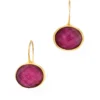 Handmade Jewellery | Ruby oval gold plate silver ring main