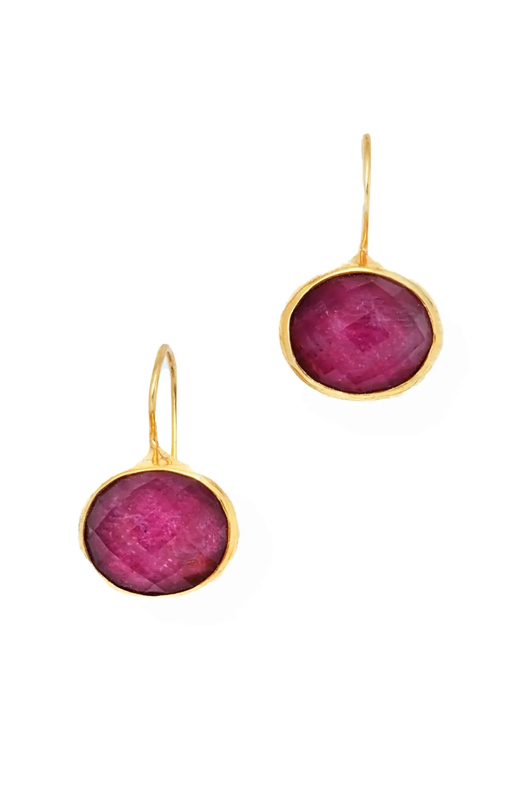 Handmade Jewellery | Ruby oval gold plate silver ring main