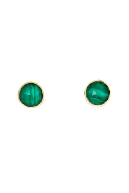 Malachite gold plated silver earrings main