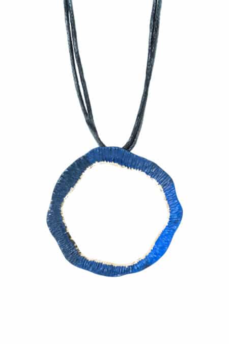 Bronze necklace with blue patina main
