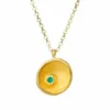 Handmade Jewellery | Green agate gold plated silver pendant main