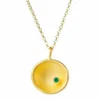 Handmade Jewellery | Green agate gold plated silver pendant main