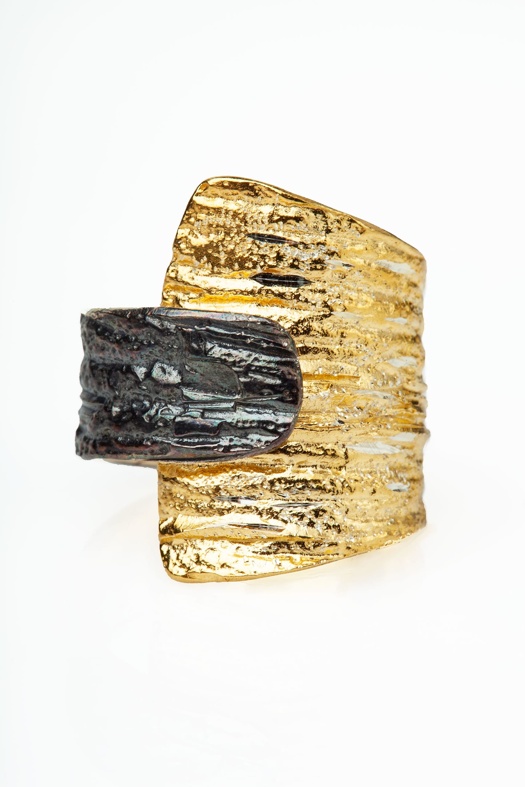 Gold and black plated silver ring gallery 2