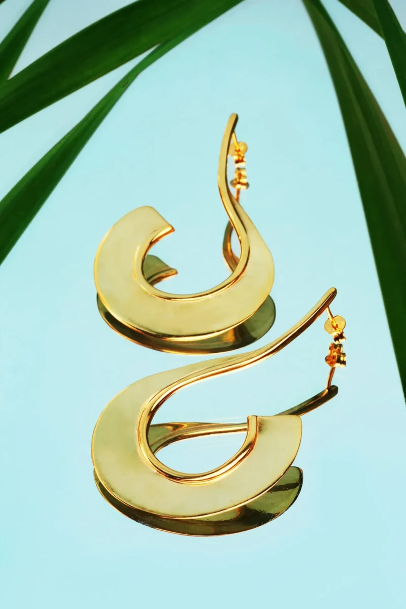 Handmade Jewellery | Minimal gold plated silver earrings gallery 1