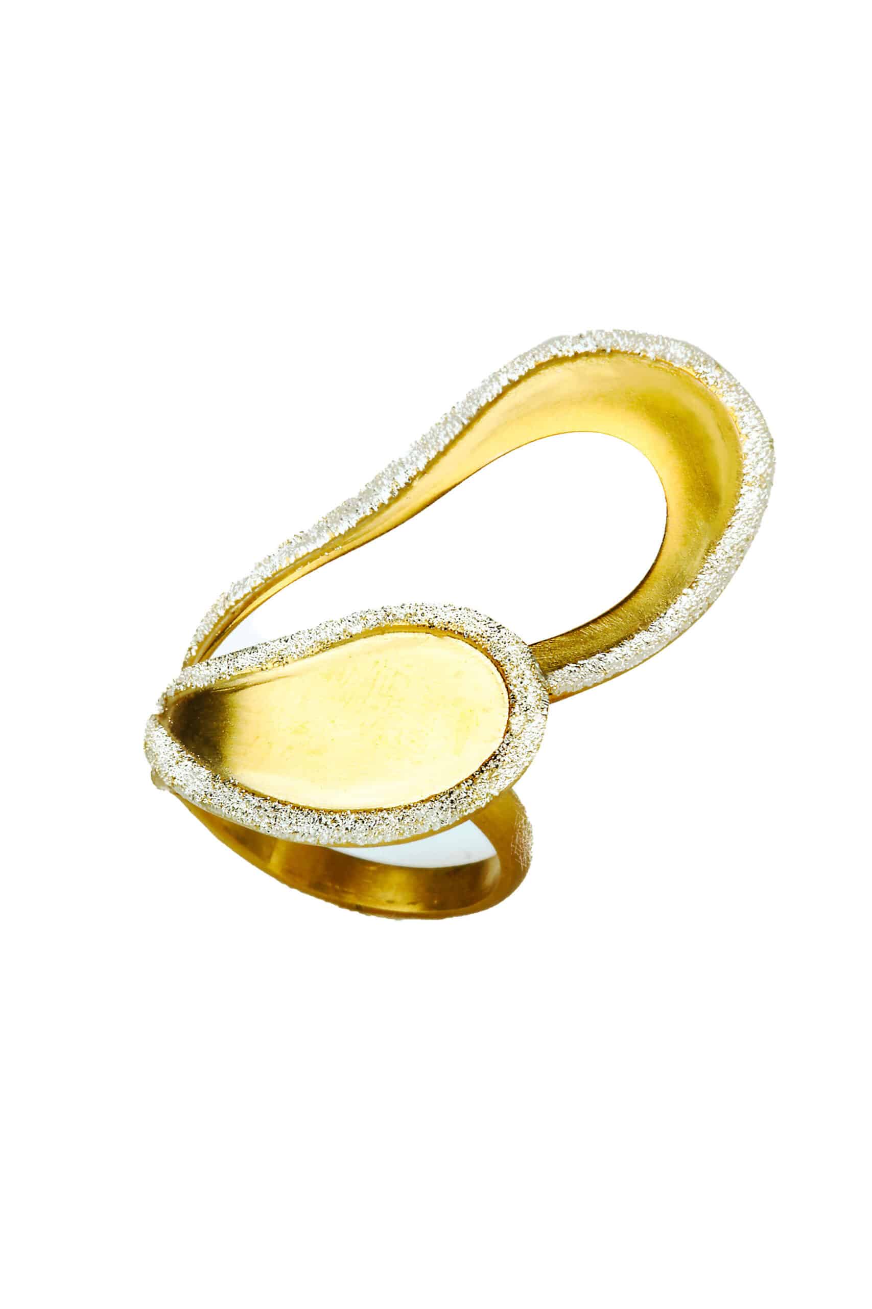 Paisley adjustable gold plated silver ring main