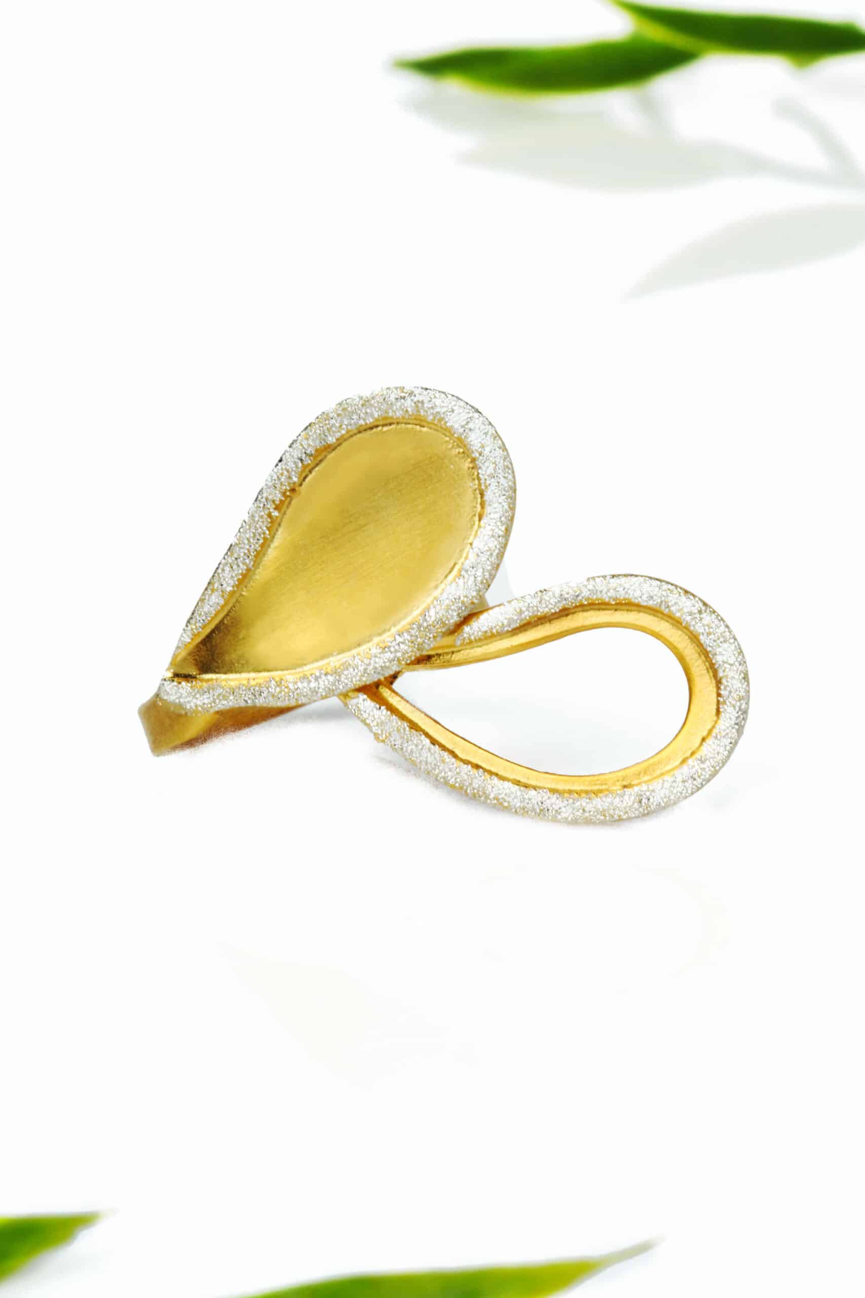 Paisley adjustable gold plated silver ring gallery 4