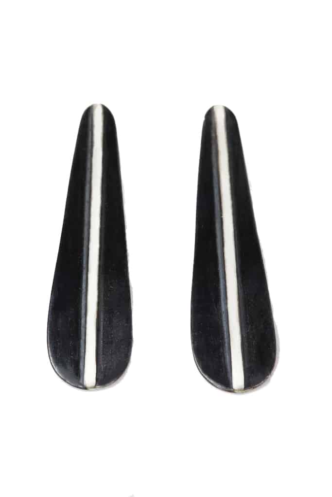 Minimal oxidized silver earrings main
