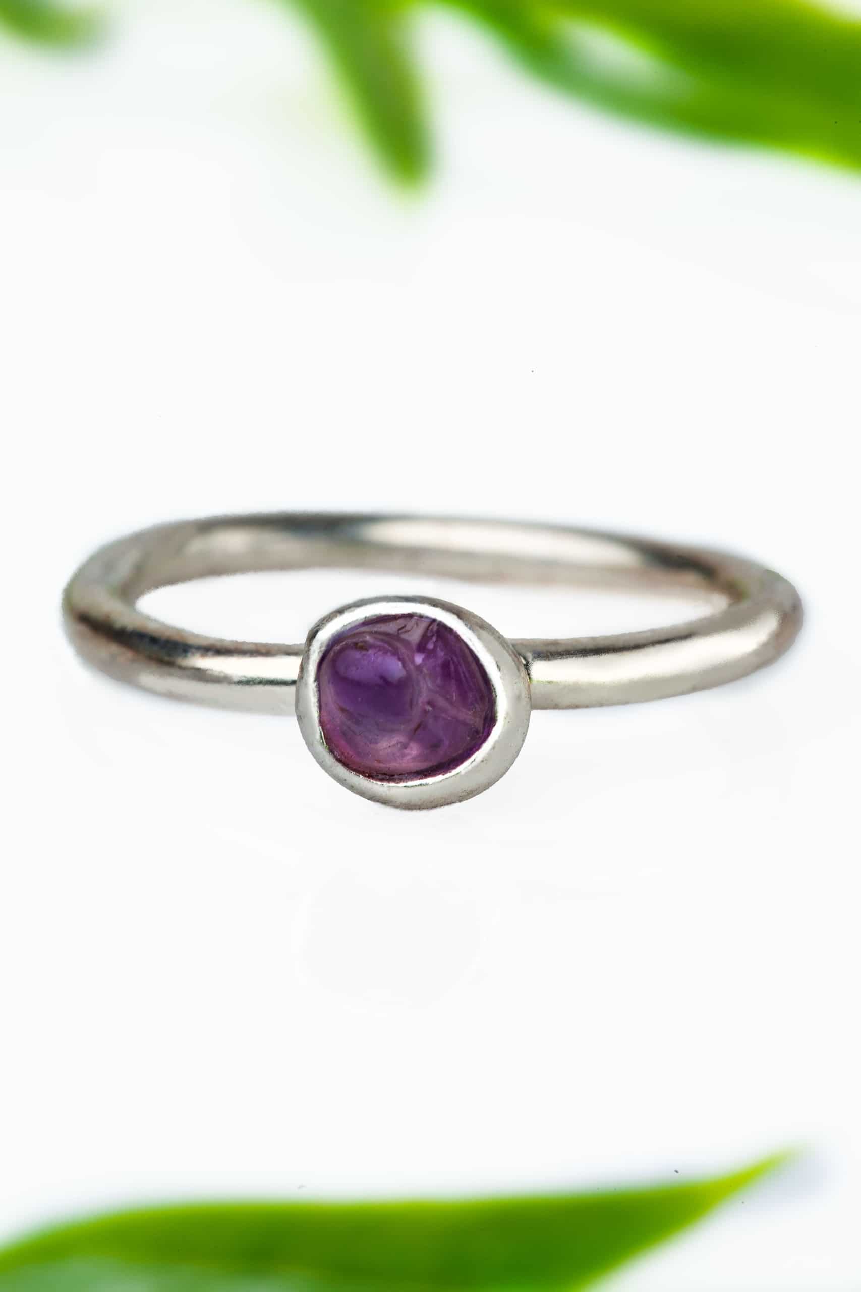 Silver ring with amethyst gallery 1
