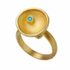 Handmade Jewellery | Aqua marine gold plated silver ring main