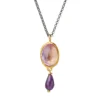 Handmade Jewellery | Rose quartz gold plated silver pendant main