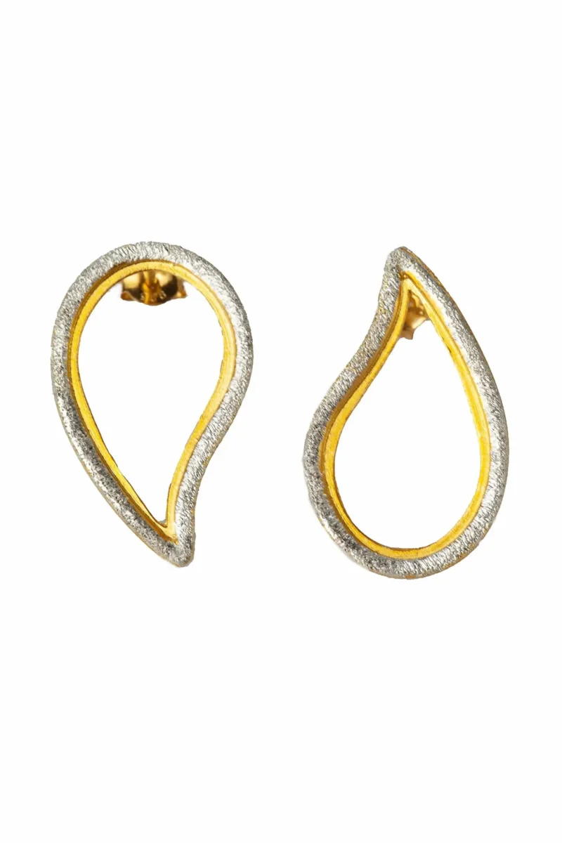 Handmade Jewellery | Paisley gold plated silver earrings main