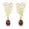 Handmade Jewellery | Waves silver earrings with amethyst main