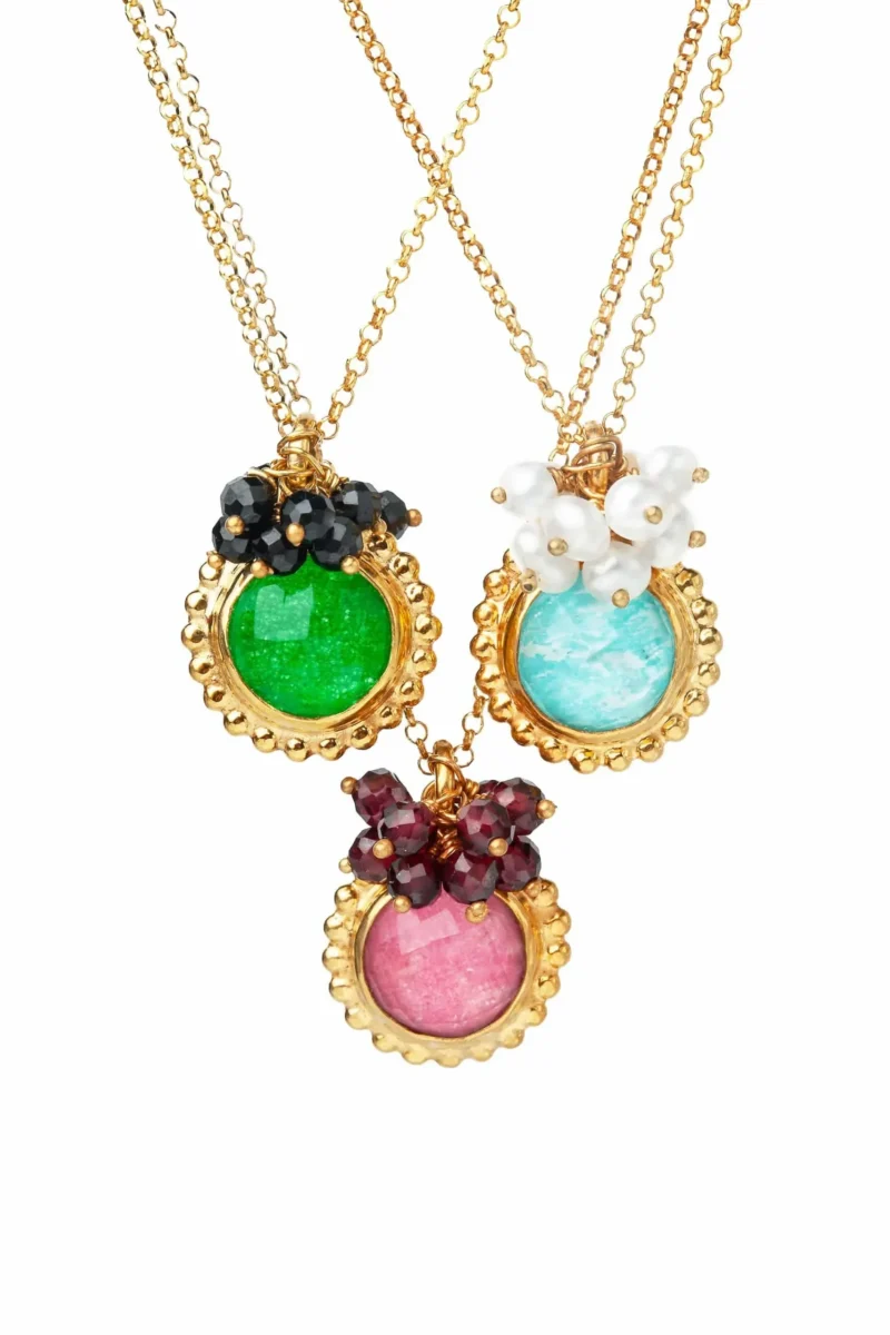 Handmade Jewellery | Amazonite gold plated silver pendant gallery 1