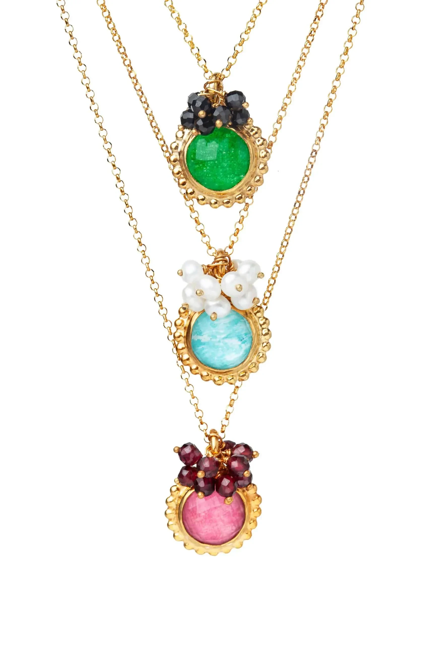 Handmade Jewellery | Amazonite gold plated silver pendant gallery 2