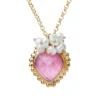 Handmade Jewellery | Heart gold plated silver necklace with tulite and pearls main
