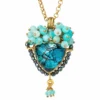 Handmade Jewellery | Triangle gold plated silver necklace with chrysocolla main