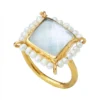 Handmade Jewellery | Mother of pearl silver ring combined with pearls main