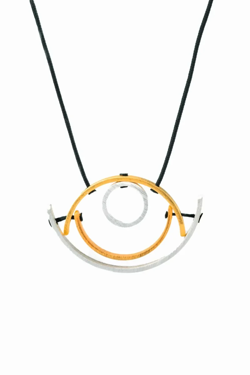 Handmade Jewellery | Eye geometric multi plated bronze neckla32 gallery 1