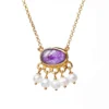 Handmade Jewellery | Amethyst gold plated silver necklace main