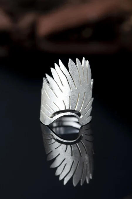 Angel wing silver ring gallery 1