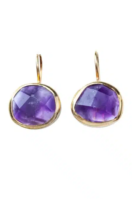 Amethyst gold plated silver earrings main