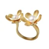 Handmade Jewellery | Gold plated silver ring with pearls main