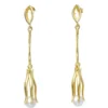 Handmade Jewellery | Gold plated silver earrings with pearls and diamond dust main