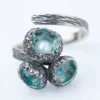 Handmade Jewellery | Oxidized silver ring with enamel and a pearl main