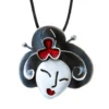 Handmade Jewellery | Geisha silver necklace with red enamel main
