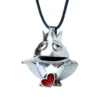 Handmade Jewellery | Frog long silver necklace with enamel main