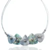 Handmade Jewellery | Oxidized silver necklace 925 with guitar picks made of mother of pearl main