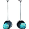 Handmade Jewellery | Oxidized silver earrings 925 with quarter shank button main