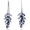 Handmade Jewellery | Handmade oxidized silver earrings with enamel gallery 1