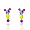Handmade Jewellery | Bronze earrings black rhodium plated and multicolored Swarovski crystals main