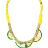 Handmade Jewellery | Lemons gold plated bronze necklace with swarovski crystals gallery 1
