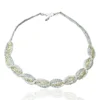 Handmade Jewellery | Crochet knit silver necklace with and pearls main