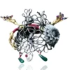 Handmade Jewellery | Peacock engraved black rhodium plated bracelet main
