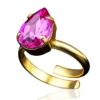 Handmade Jewellery | Swarovski fuchsia gold plated ring main