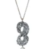 Handmade Jewellery | Crochet knit silver pendant with pearl main