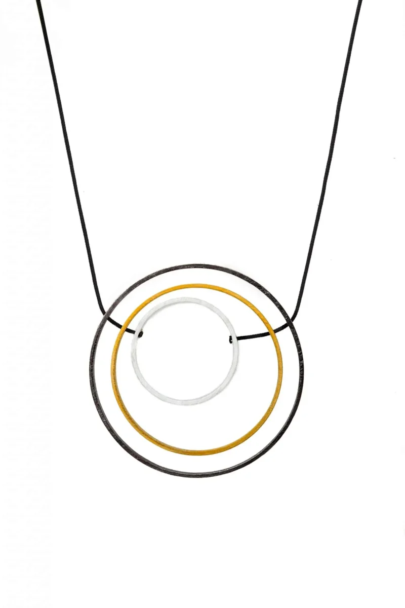 Handmade Jewellery | Minimal geometric multi plated bronze necklace gallery 1