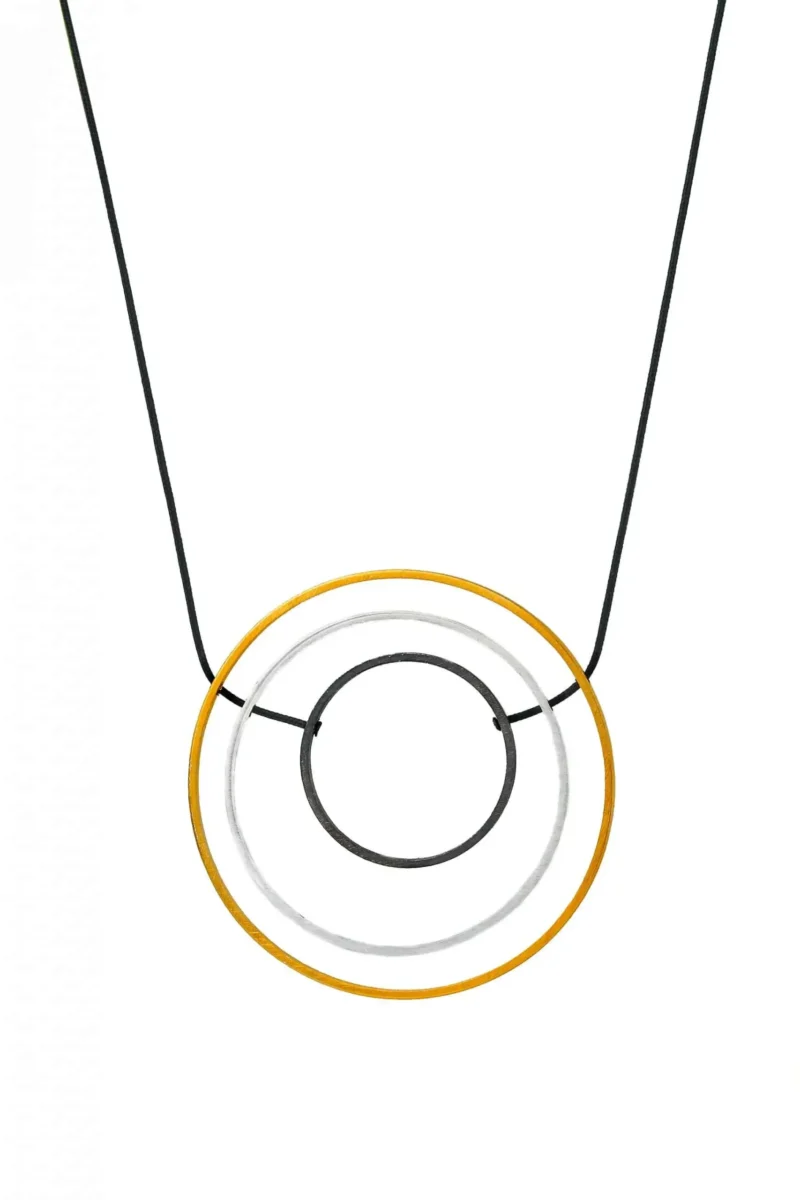 Handmade Jewellery | Minimal geometric multi plated bronze necklace gallery 1