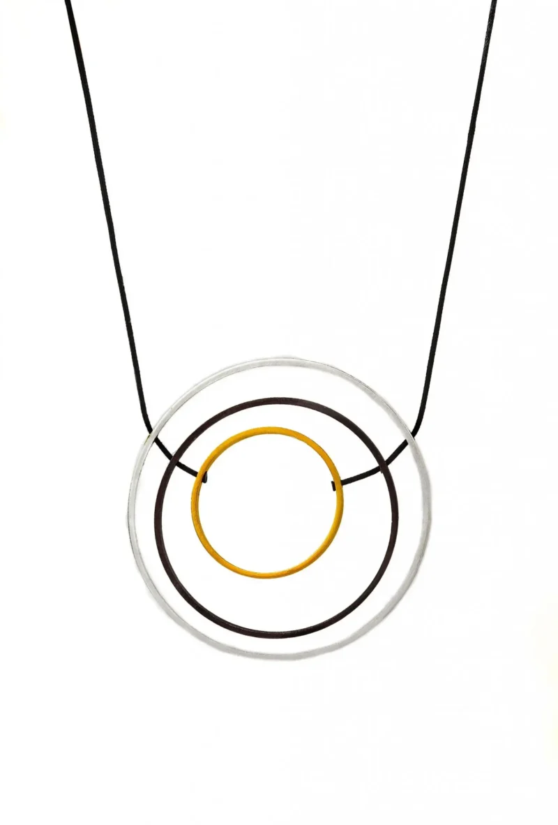 Handmade Jewellery | Minimal geometric multi plated bronze necklace gallery 1