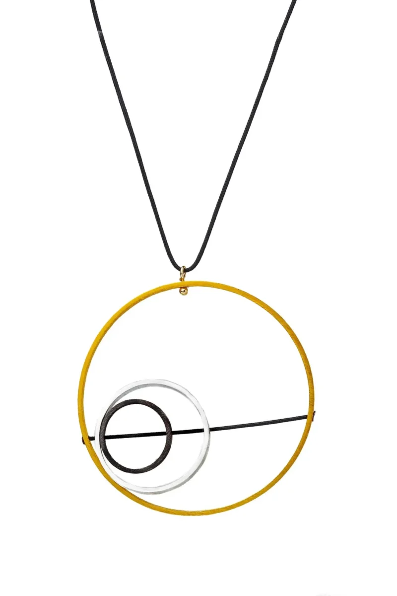 Handmade Jewellery | Minimal geometric multi plated bronze necklace gallery 1
