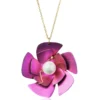 Handmade Jewellery | Flower titanium and silver pendant with pearl main