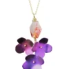 Handmade Jewellery | Flowers titanium and silver pendant with quartz main