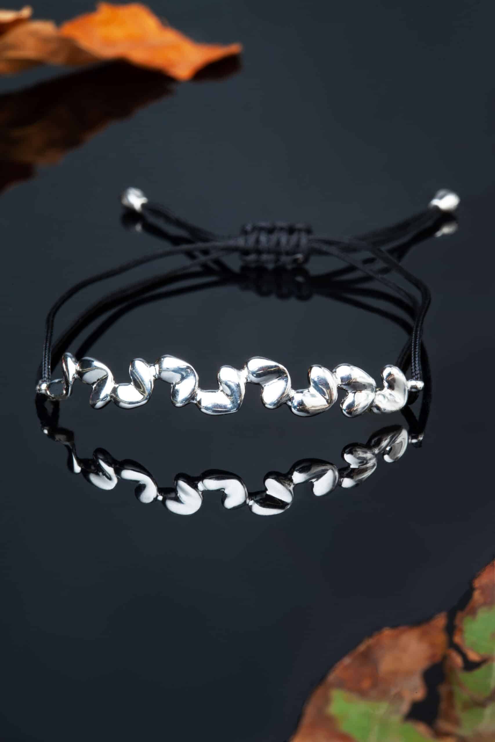 Hearts silver bracelet main