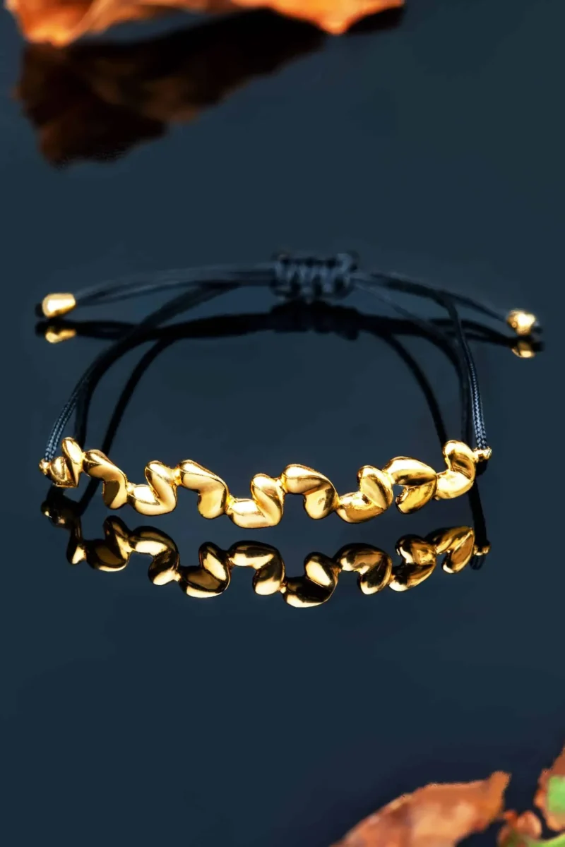Handmade Jewellery | Hearts gold plated silver bracelet gallery 1